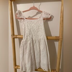 White Eyelet Sundress for Kids - Classic Summer Dress